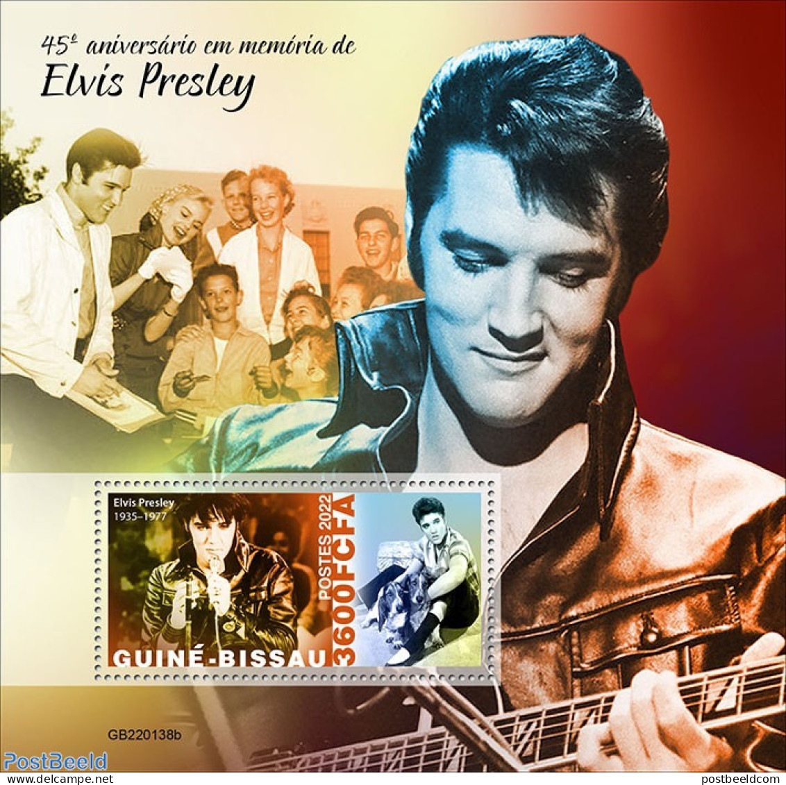 Guinea Bissau 2022 45th Memorial Anniversary Of Elvis Presley, Mint NH, Performance Art - Elvis Presley - Music - Elvis Presley