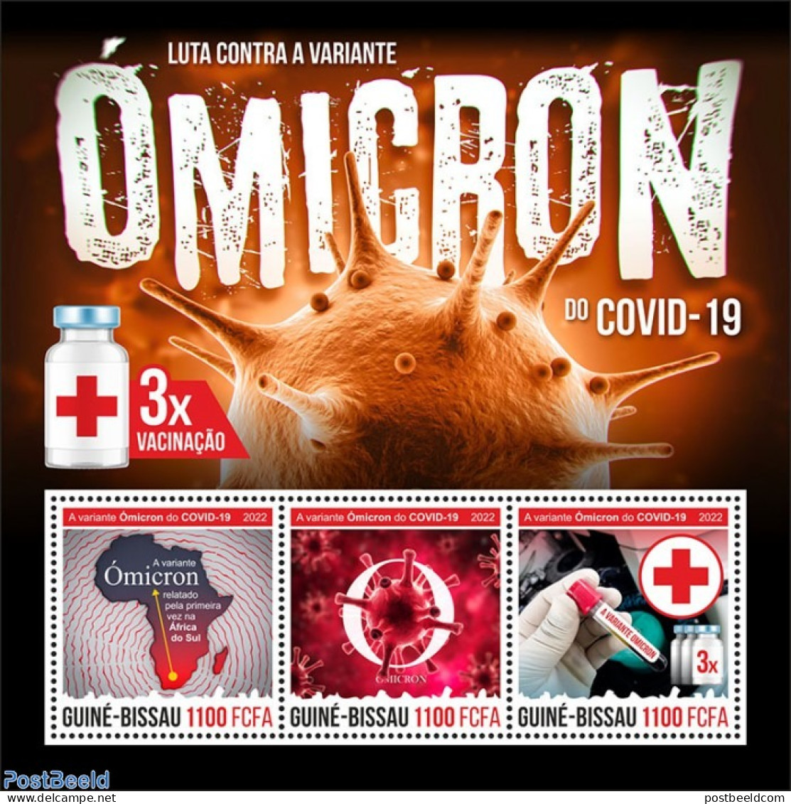 Guinea Bissau 2022 Fight Against Omicron Variant Of Covid-19, Mint NH, Health - Corona/Covid19 - Corona/Covid19 - Guinée-Bissau