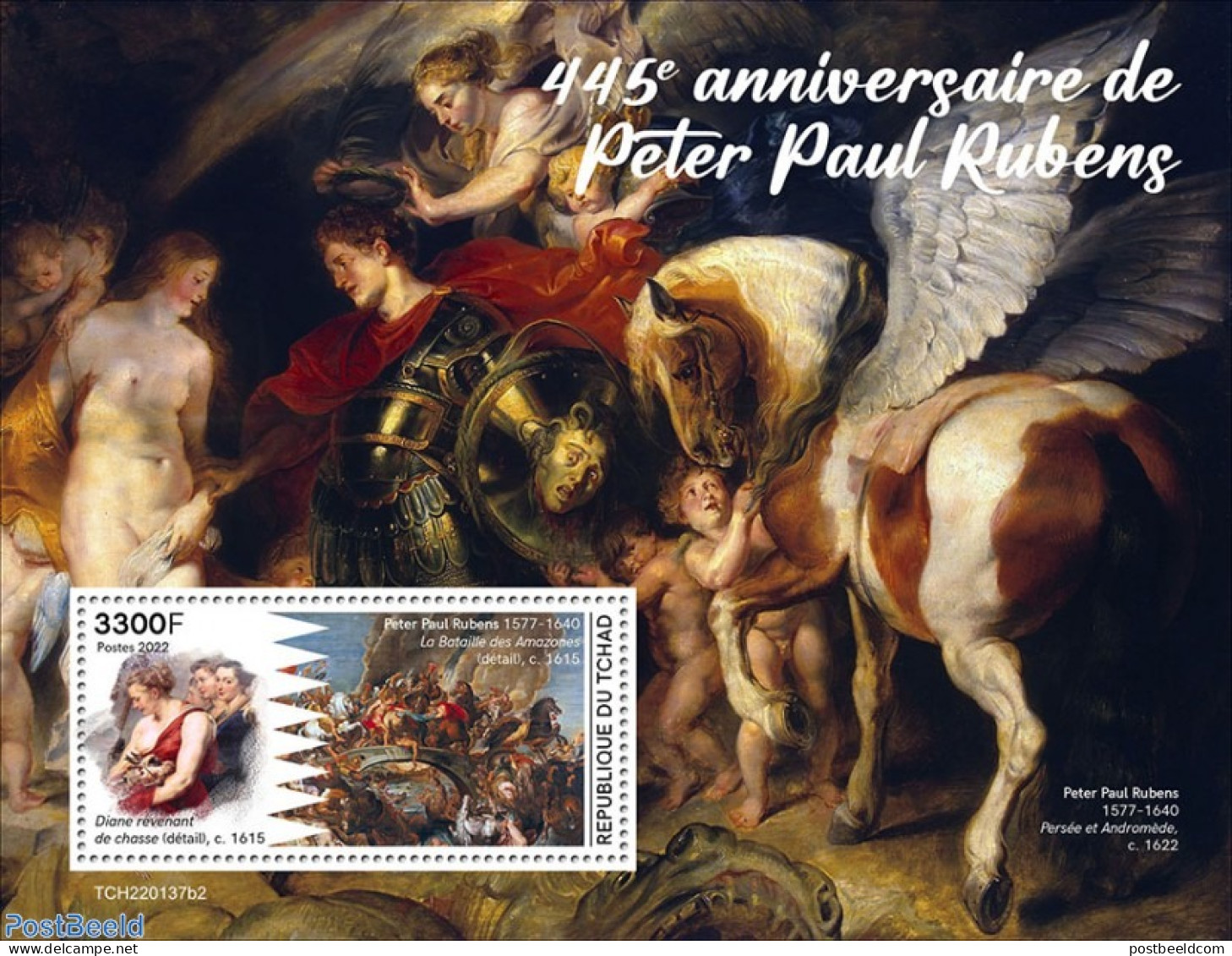 Chad 2022 445th Anniversary Of Peter Paul Rubens, Mint NH, Art - Paintings - Rubens - Other & Unclassified