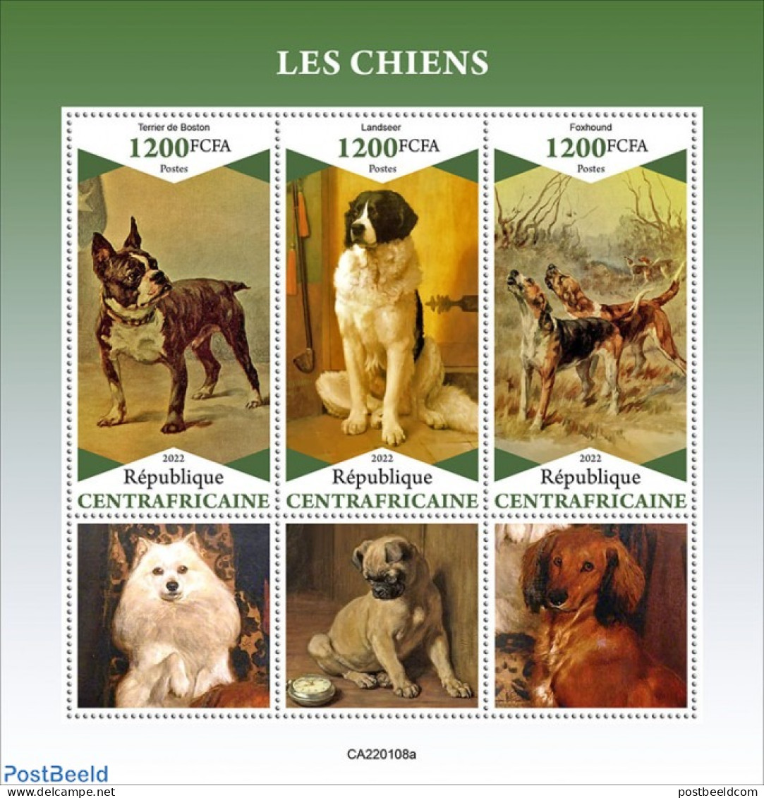 Central Africa 2022 Dogs, Mint NH, Nature - Dogs - Repubblica Centroafricana