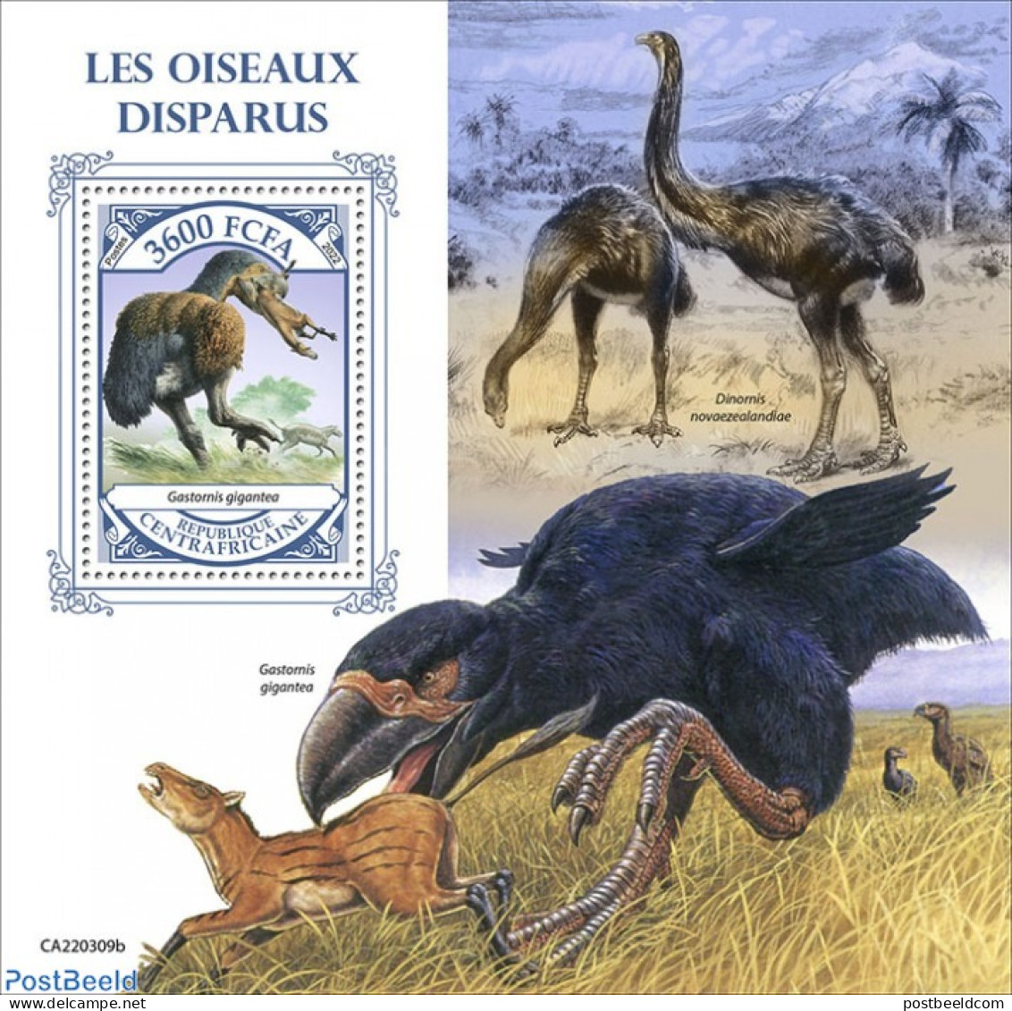 Central Africa 2022 Extinct Birds, Mint NH, Nature - Birds - Zentralafrik. Republik