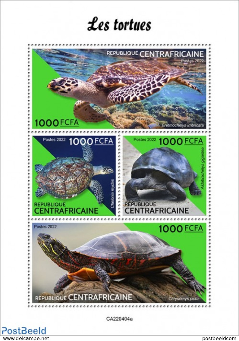 Central Africa 2022 Turtles, Mint NH, Nature - Turtles - Centraal-Afrikaanse Republiek