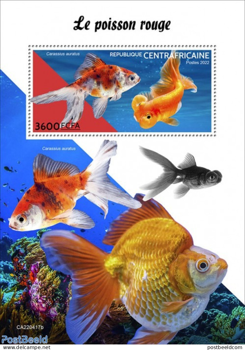 Central Africa 2022 Goldfish, Mint NH, Nature - Fish - Fishes