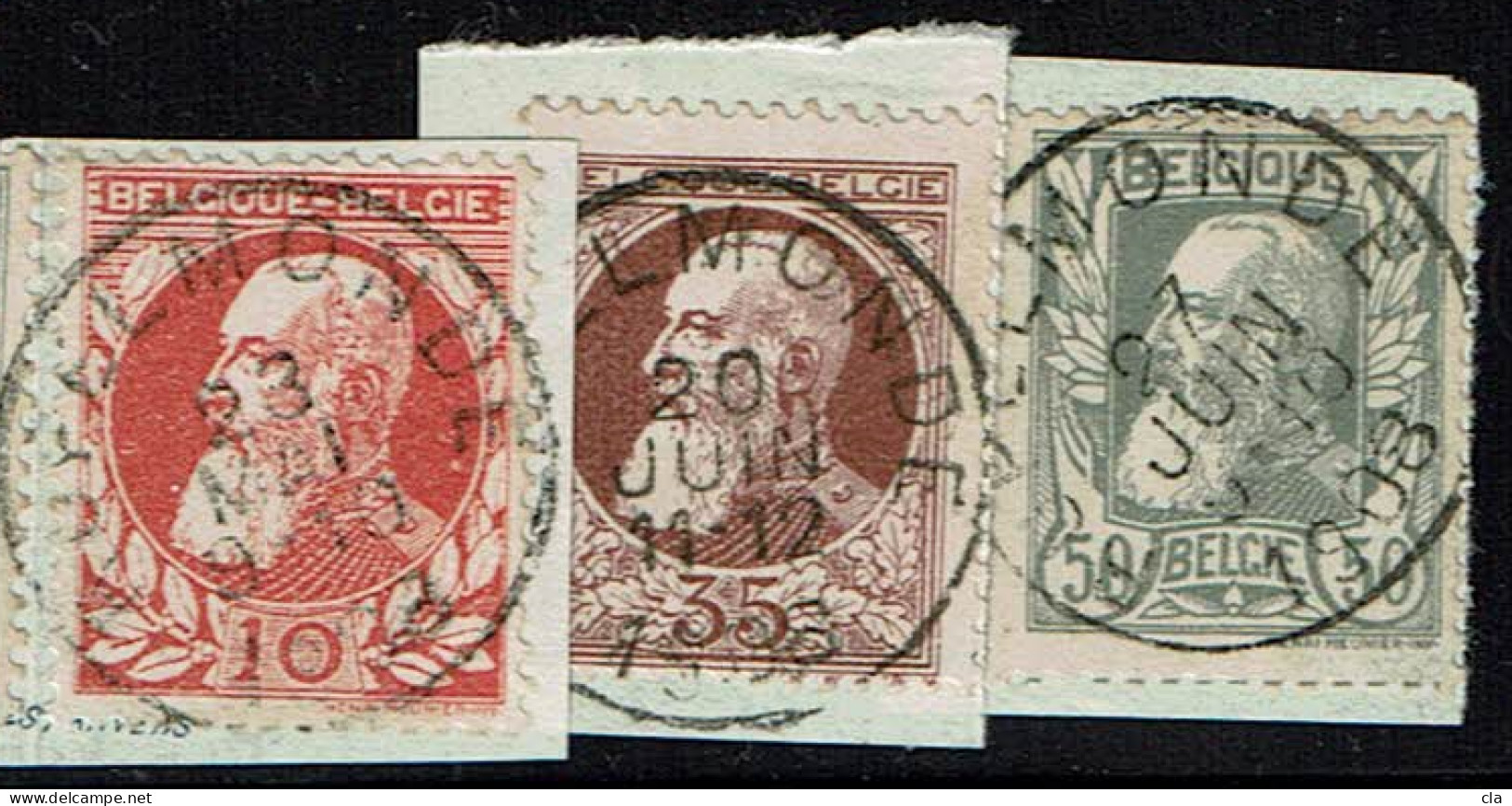 Frgt 74+77/78 Sans Bdl  Obl  Ruppelmonde - 1905 Barba Grossa