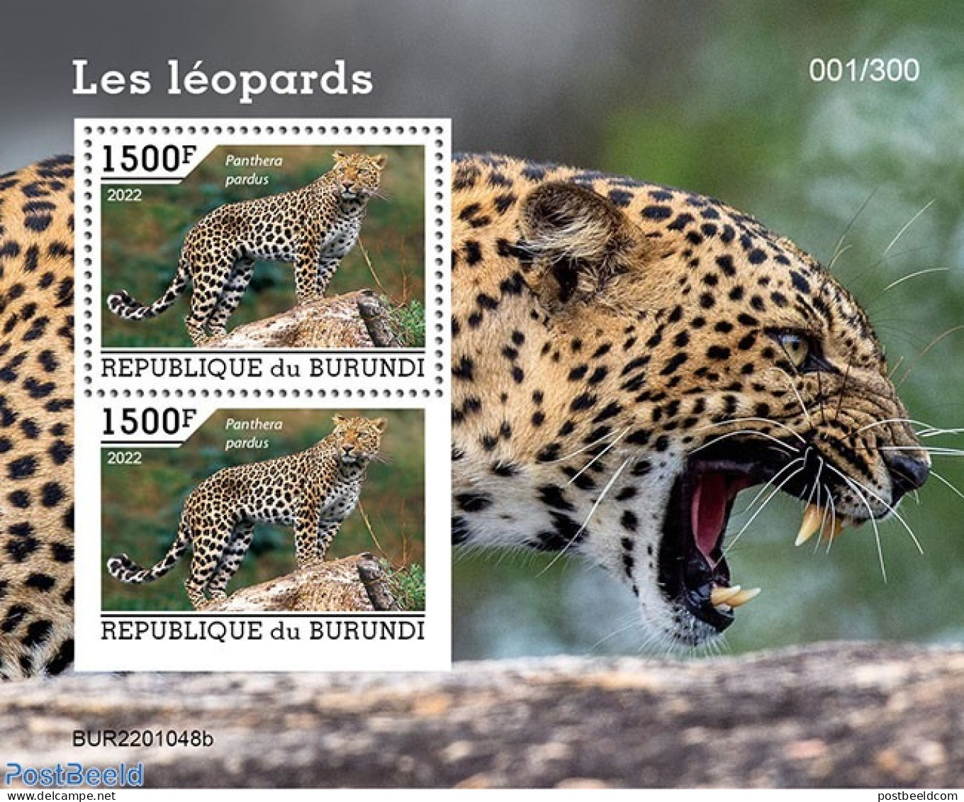 Burundi 2022 Leopards, Mint NH, Nature - Cat Family - Autres & Non Classés