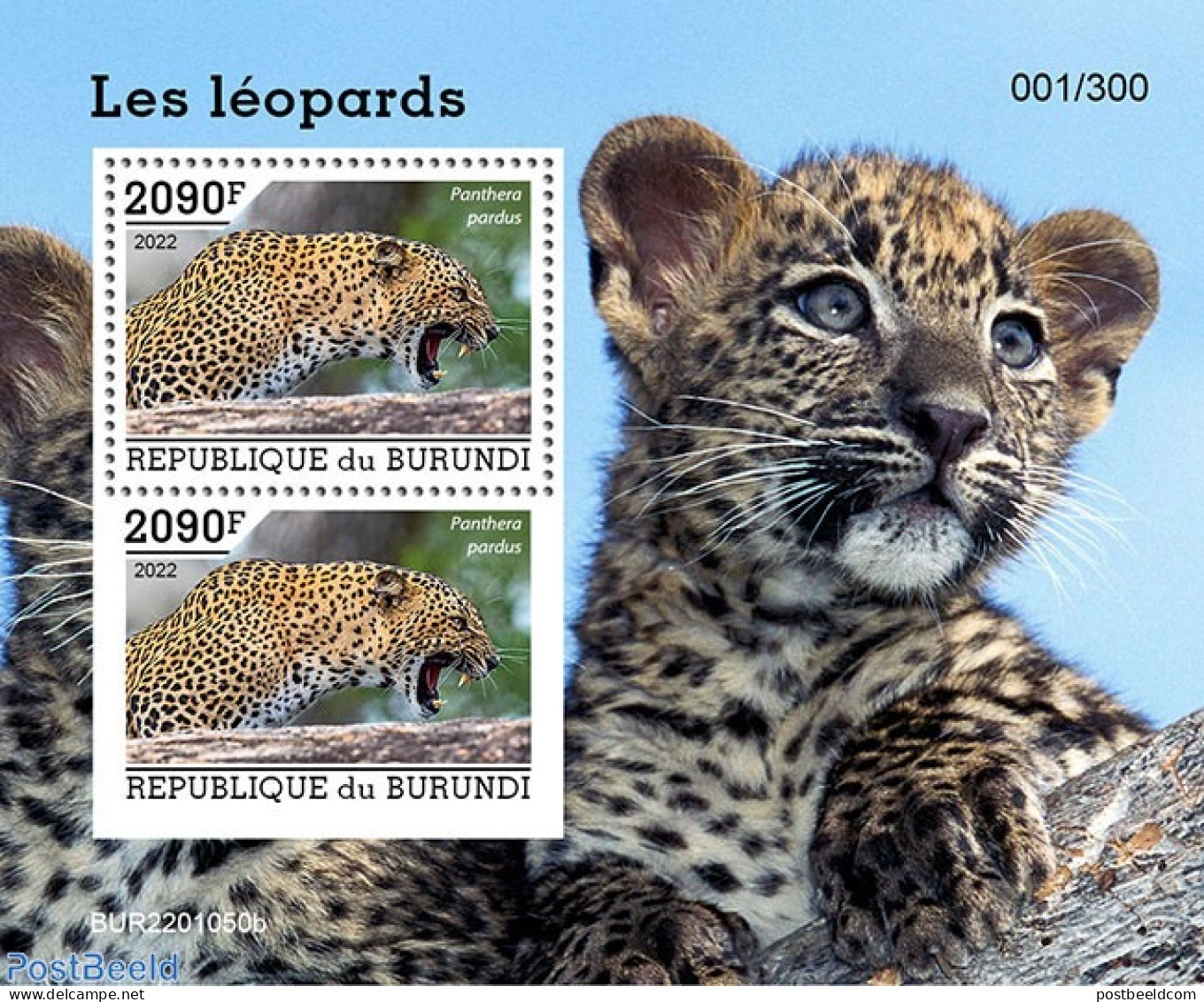 Burundi 2022 Leopards, Mint NH, Nature - Cat Family - Otros & Sin Clasificación