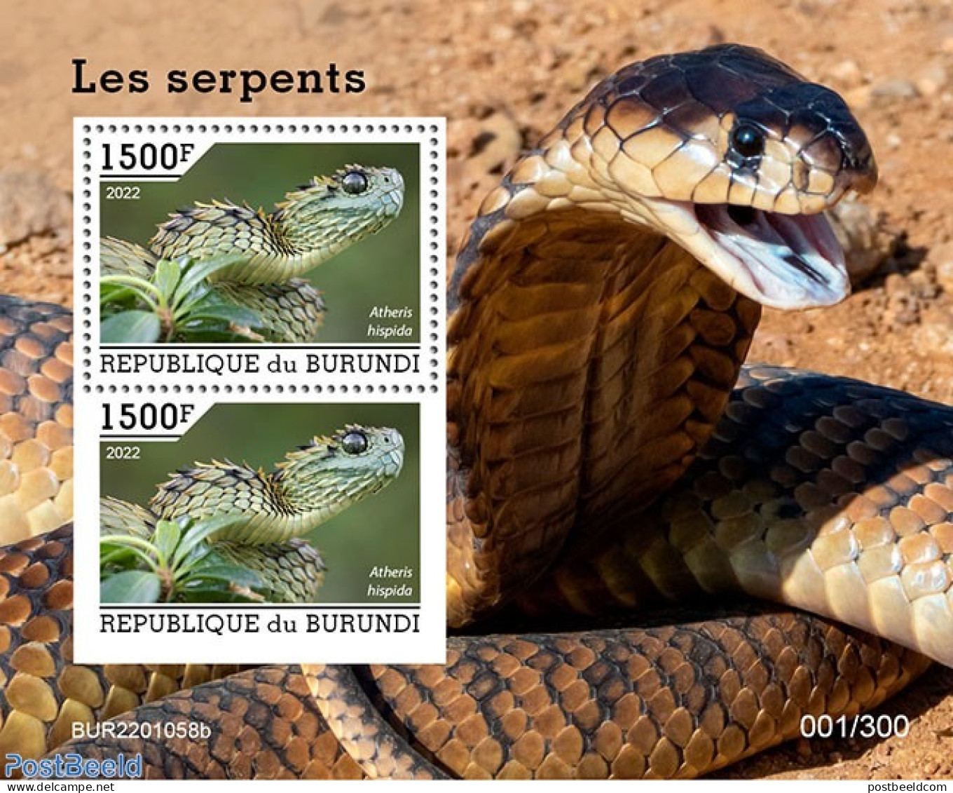 Burundi 2022 Snakes, Mint NH, Nature - Snakes - Autres & Non Classés