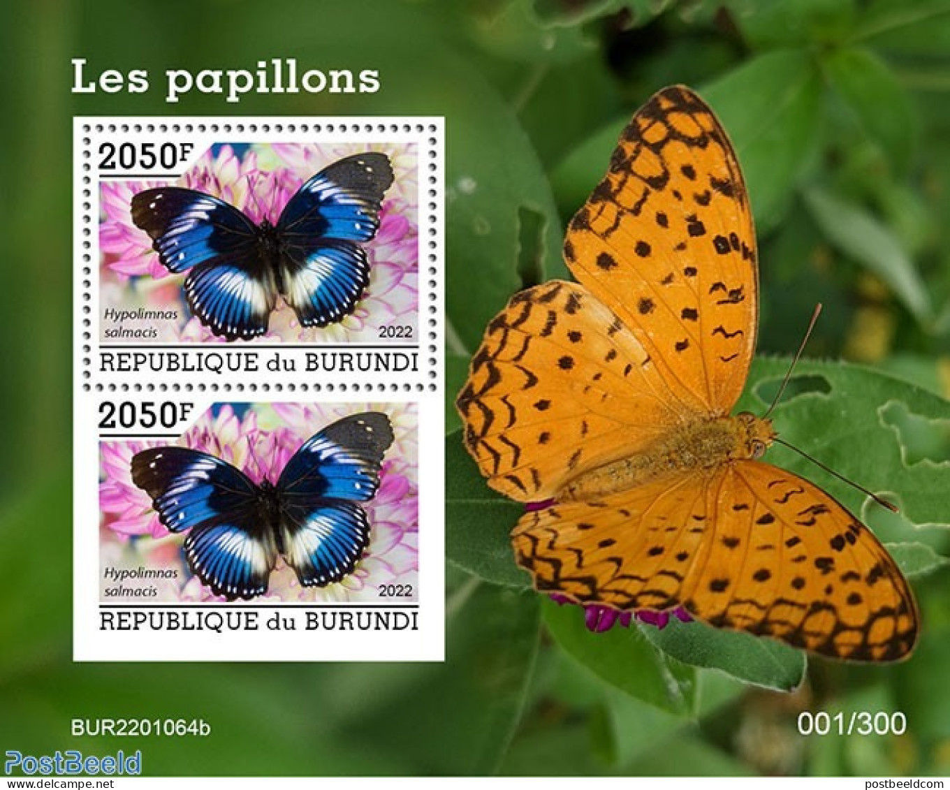 Burundi 2022 Butterflies, Mint NH, Nature - Butterflies - Otros & Sin Clasificación