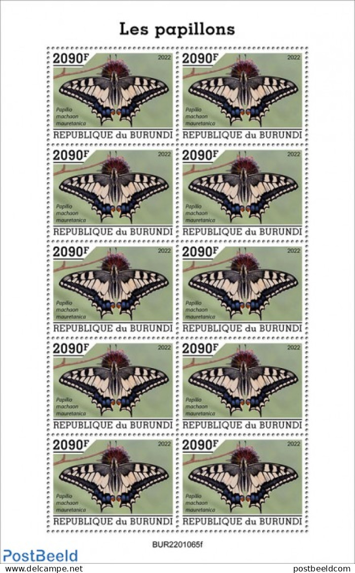 Burundi 2022 Butterflies, Mint NH, Nature - Butterflies - Otros & Sin Clasificación