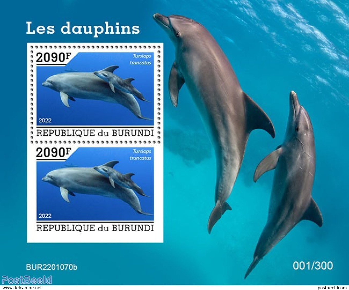 Burundi 2022 Dolphins, Mint NH, Nature - Sea Mammals - Other & Unclassified