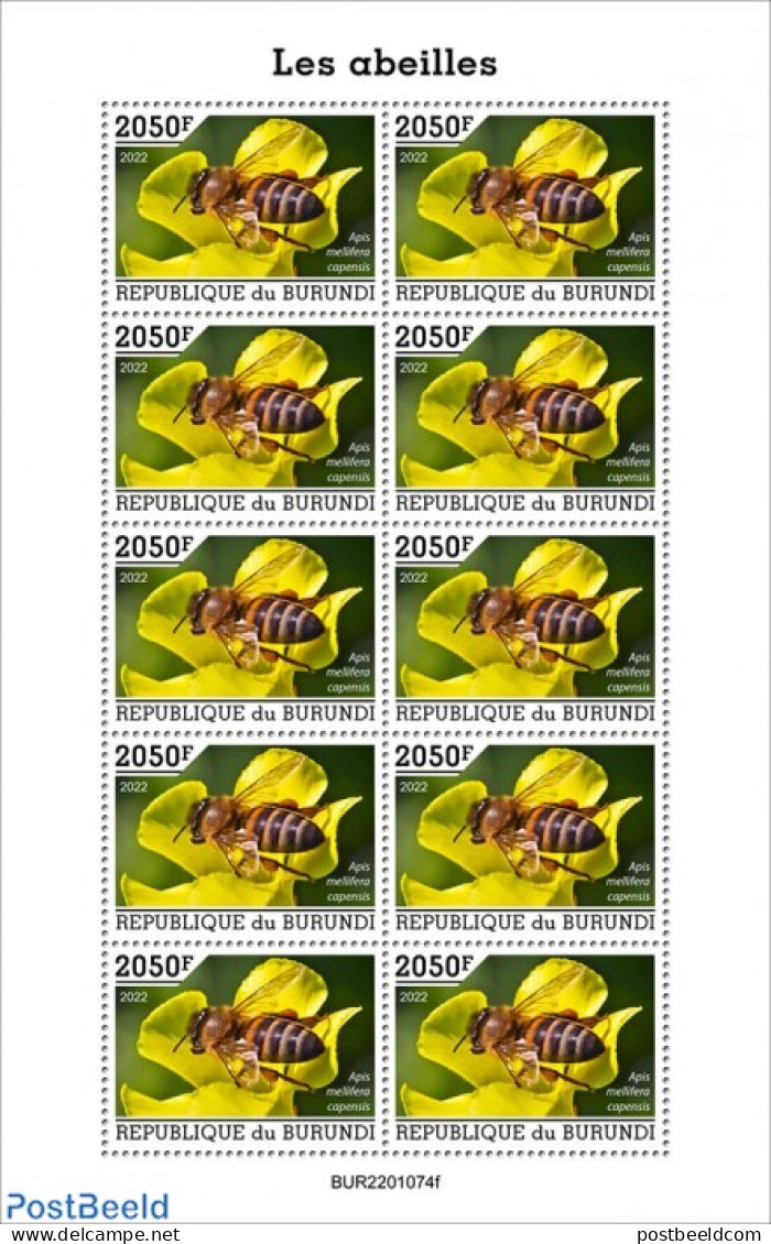Burundi 2022 Bees, Mint NH, Nature - Bees - Andere & Zonder Classificatie
