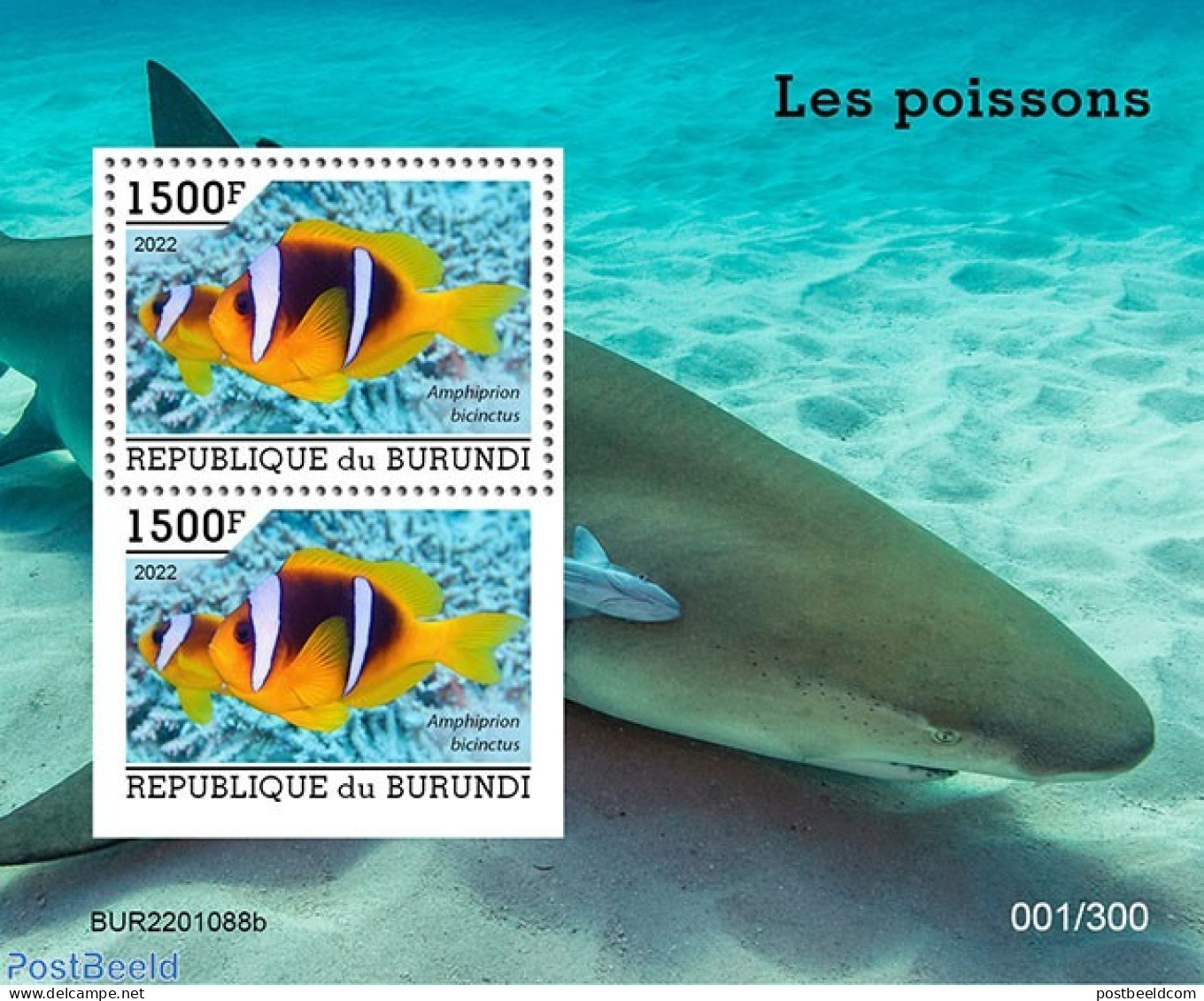 Burundi 2022 Fishes, Mint NH, Nature - Fish - Fishes