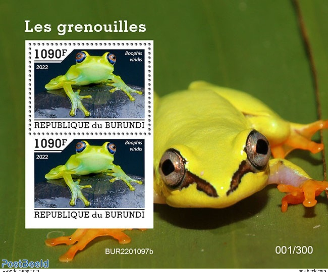 Burundi 2022 Frogs, Mint NH, Nature - Frogs & Toads - Otros & Sin Clasificación