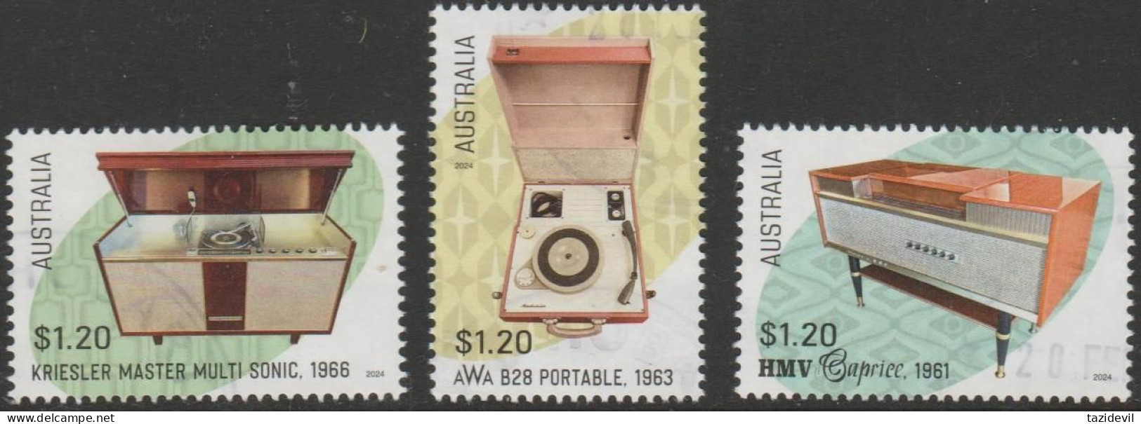 AUSTRALIA - USED 2024 $3.60 Retro Radio Set Of 3. Five Sets Available, Postmarks Will Vary - Oblitérés