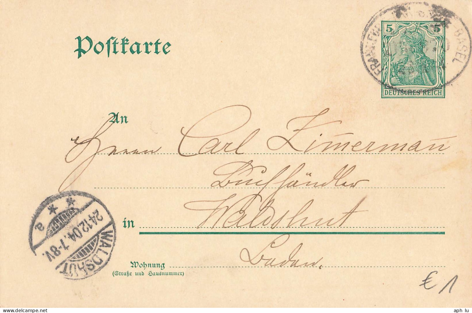 Bahnpost (Ambulant; R.P.O./T.P.O.) Frankfurt-Karlsruhe-Basel (ZA2491) - Cartas & Documentos