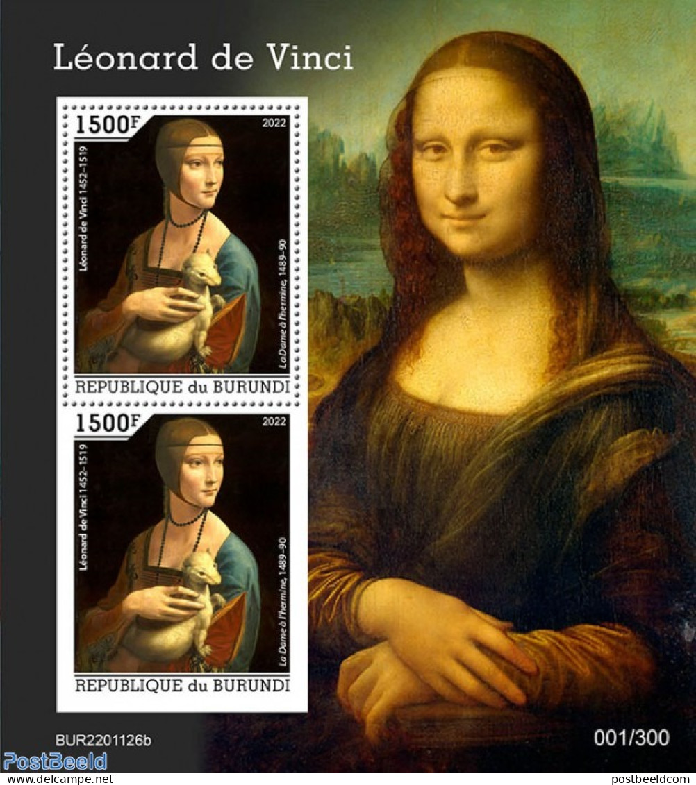 Burundi 2022 Leonardo Da Vinci, Mint NH, Art - Leonardo Da Vinci - Paintings - Altri & Non Classificati