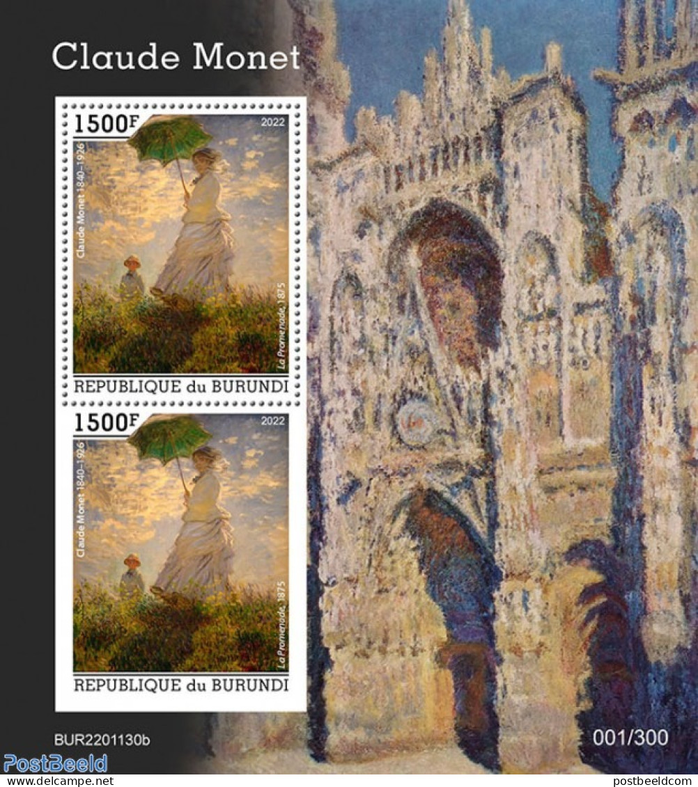 Burundi 2022 Claude Monet, Mint NH, Art - Paintings - Otros & Sin Clasificación