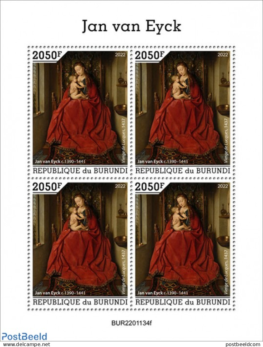 Burundi 2022 Jan Van Eyck, Mint NH, Art - Paintings - Autres & Non Classés