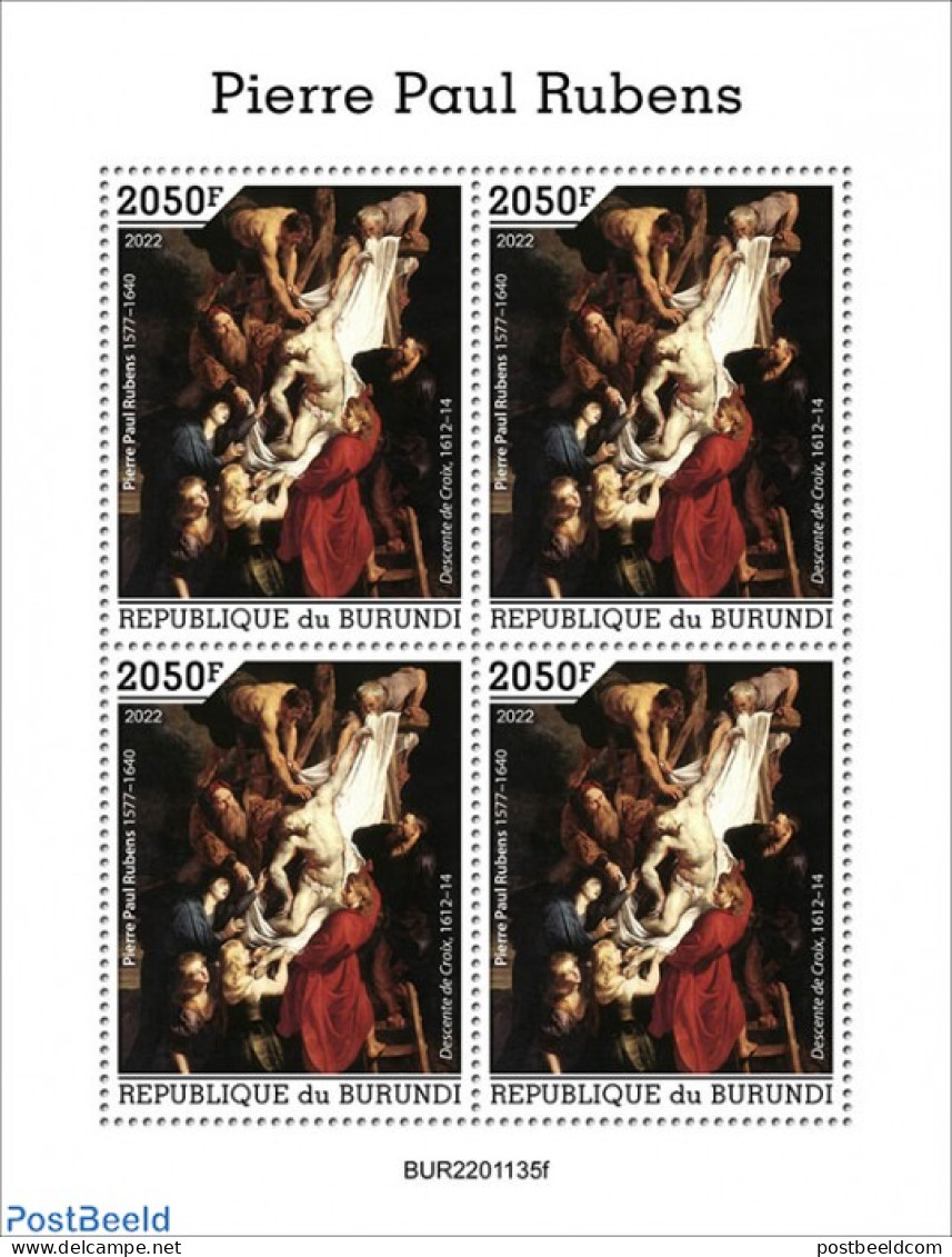Burundi 2022 Pierre Paul Rubens, Mint NH, Art - Paintings - Rubens - Otros & Sin Clasificación