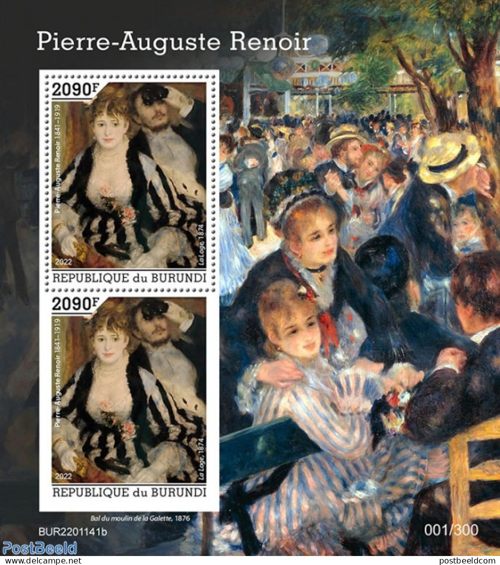 Burundi 2022 Pierre Auguste Renoir, Mint NH, Art - Paintings - Altri & Non Classificati