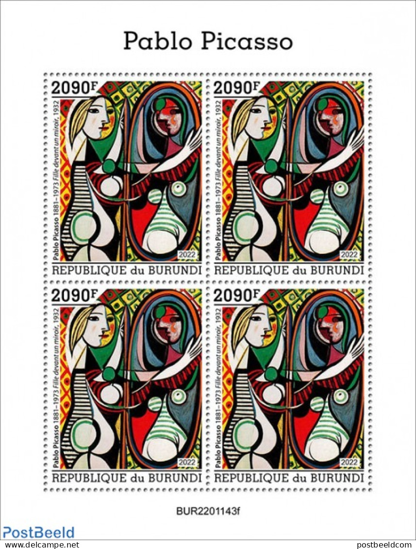 Burundi 2022 Pablo Picasso, Mint NH, Art - Pablo Picasso - Paintings - Sonstige & Ohne Zuordnung