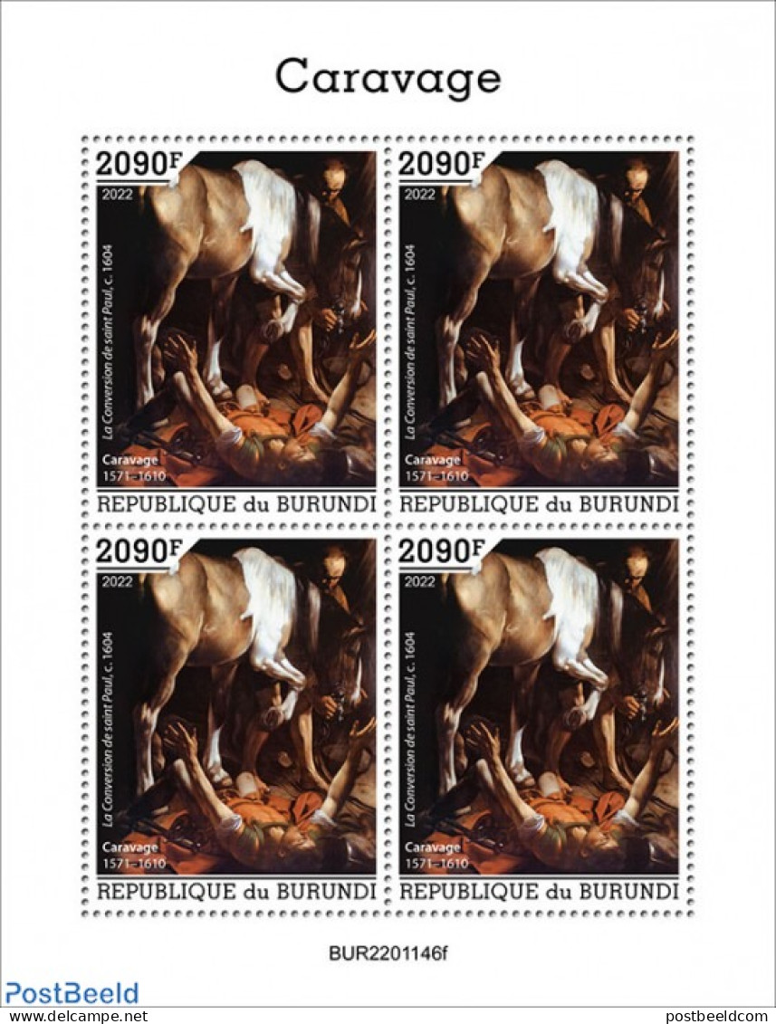 Burundi 2022 Caravaggio, Mint NH, Nature - Horses - Art - Paintings - Other & Unclassified
