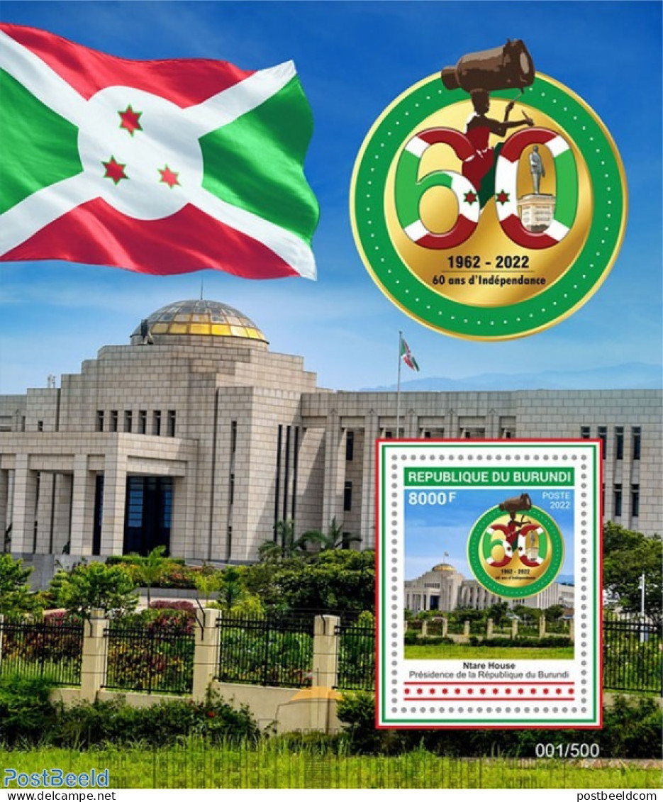 Burundi 2022 60th Anniversary Of Independence Of Burundi, Mint NH, History - Politicians - Art - Architecture - Other & Unclassified
