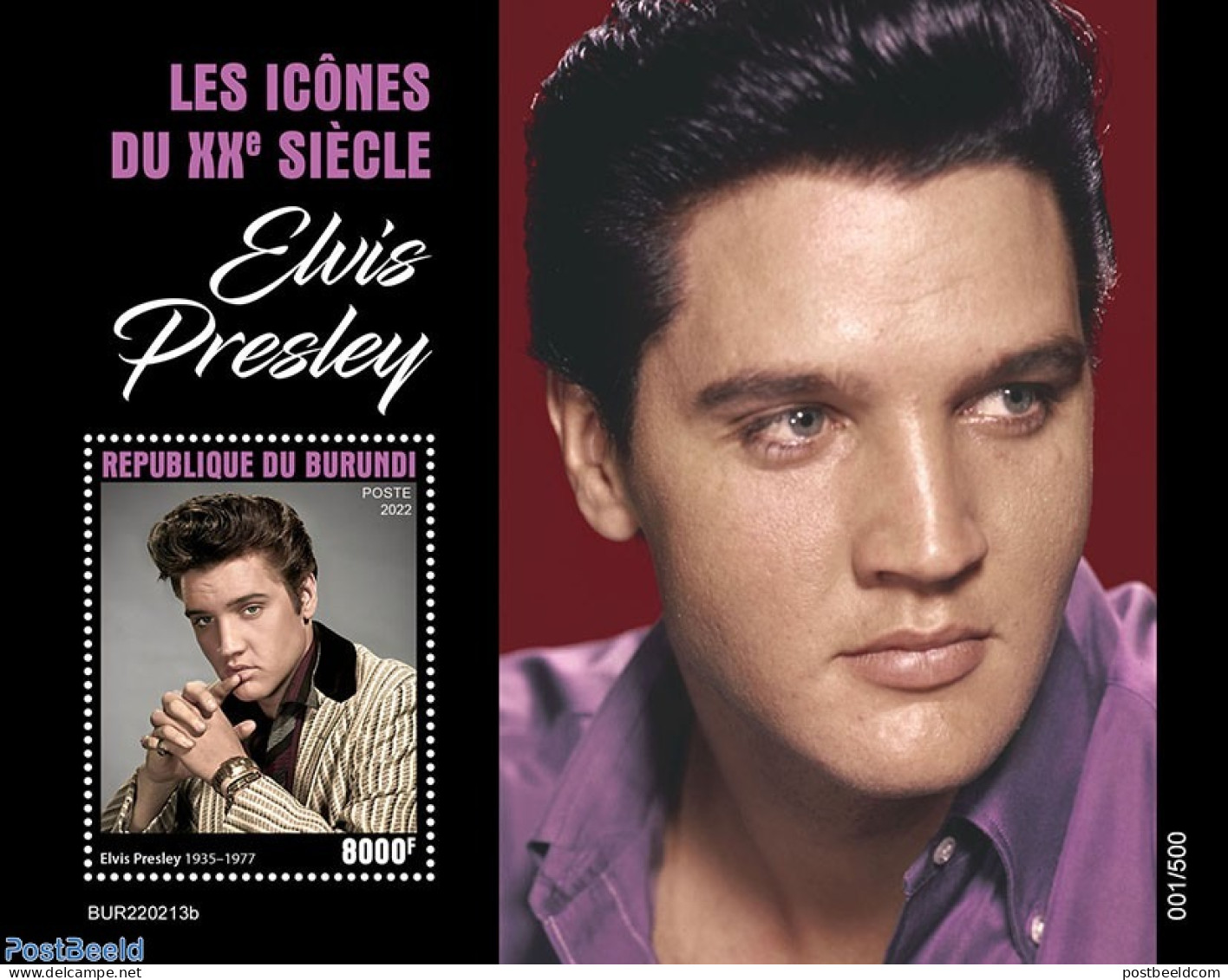 Burundi 2022 The Icons Of 20th Century - Elvis Presley, Mint NH, Performance Art - Elvis Presley - Music - Musical Ins.. - Elvis Presley