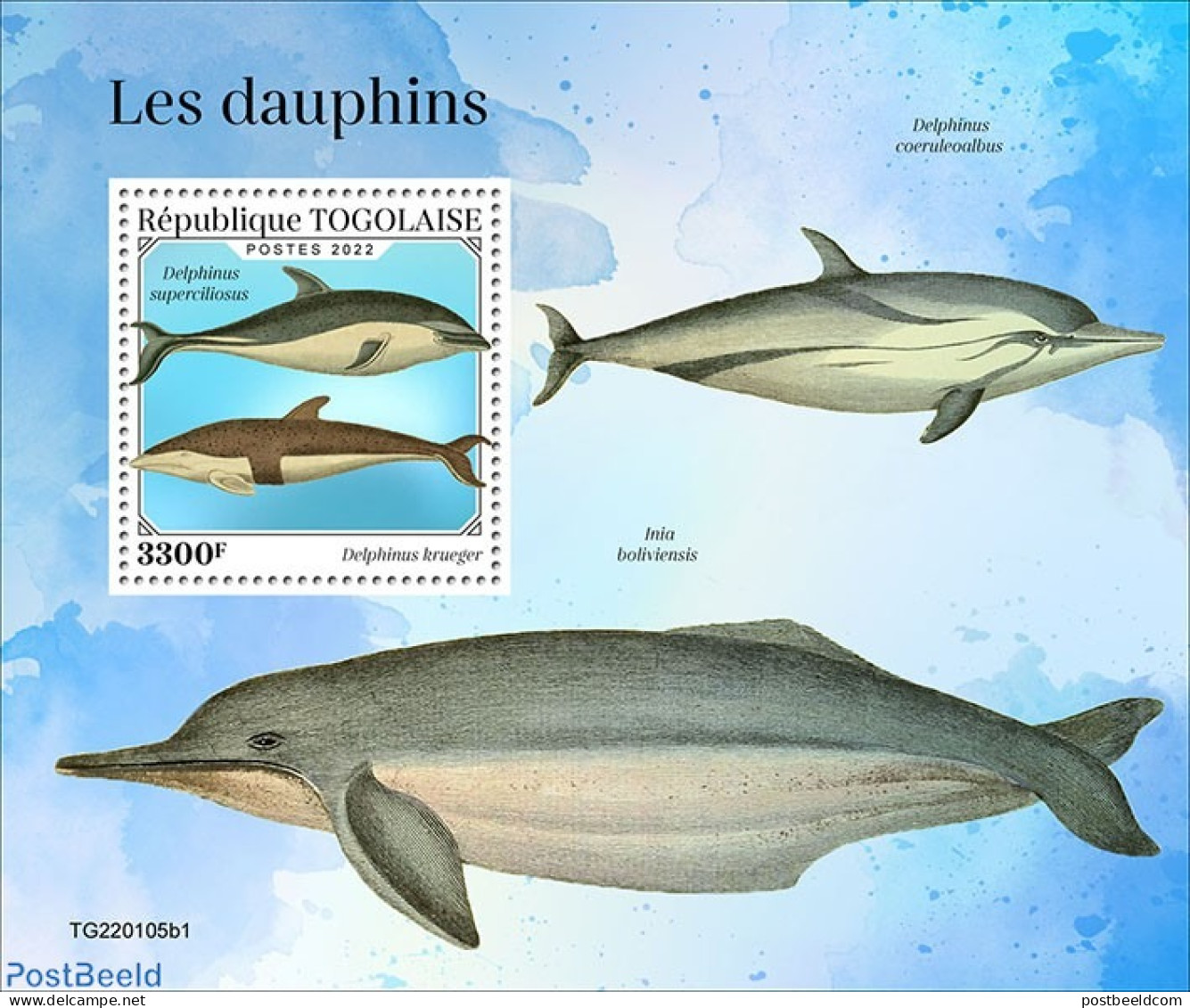 Togo 2022 Dolphins, Mint NH, Nature - Sea Mammals - Togo (1960-...)