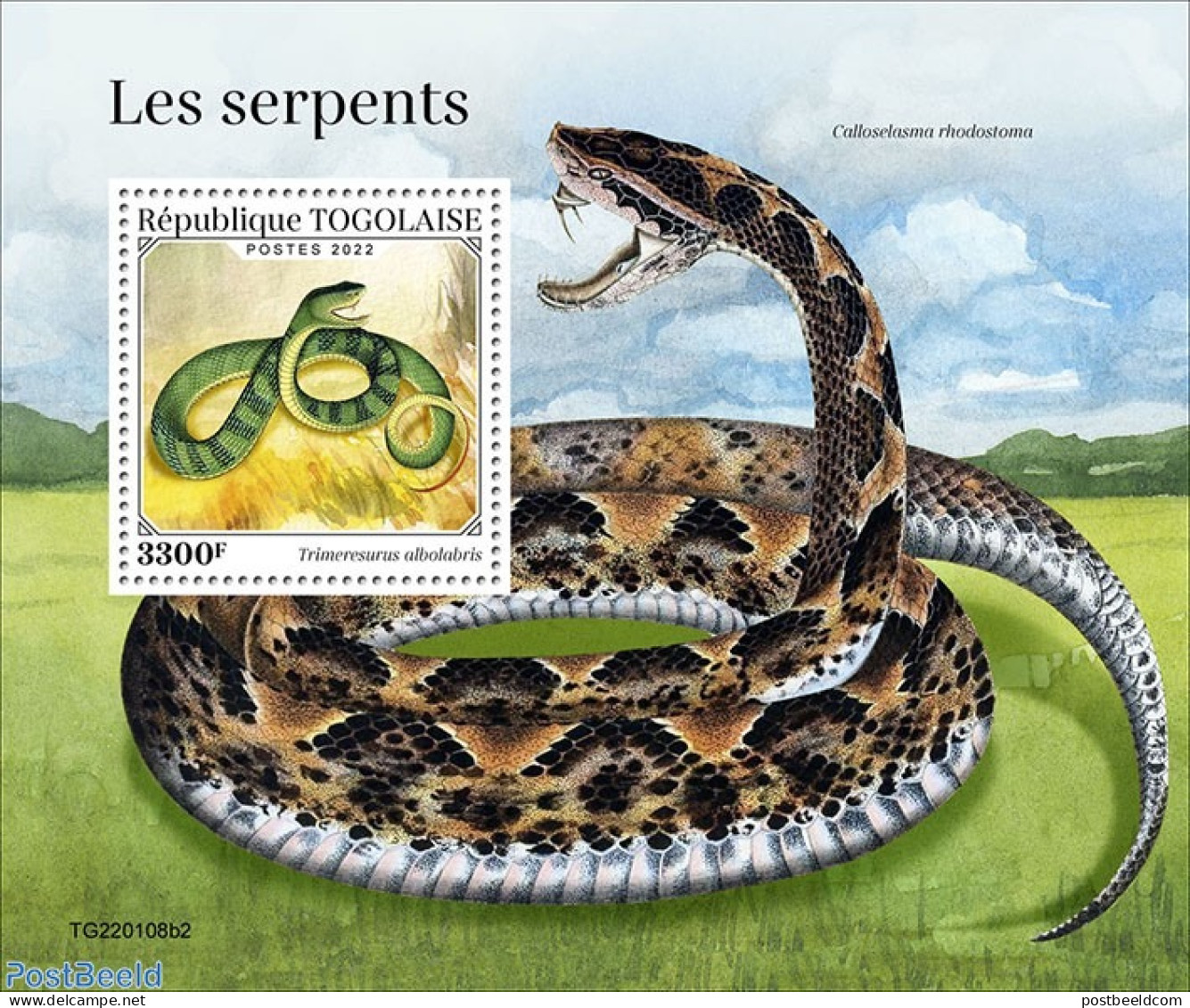 Togo 2022 Snakes, Mint NH, Nature - Snakes - Togo (1960-...)