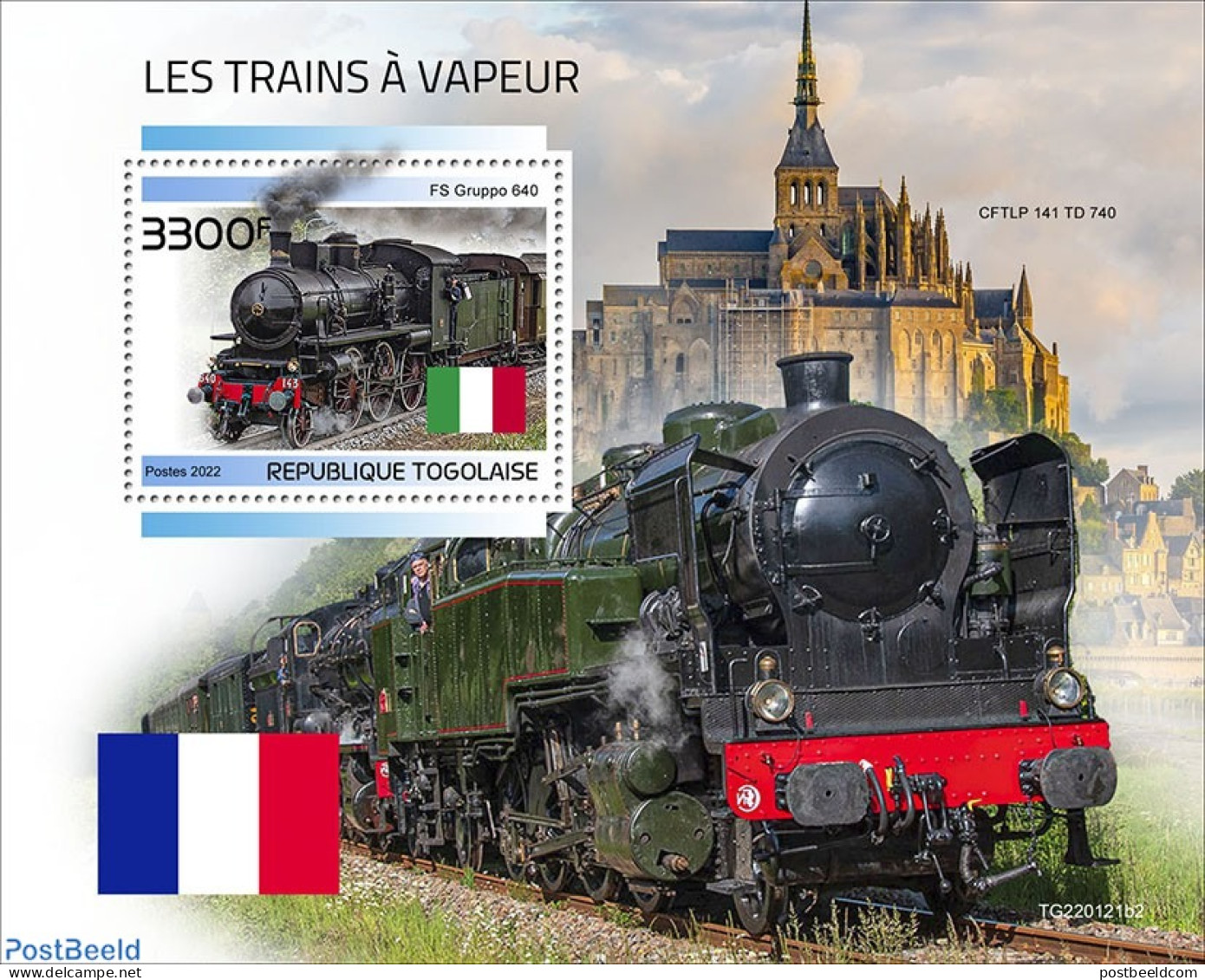 Togo 2022 Steam Trains, Mint NH, Transport - Railways - Treinen