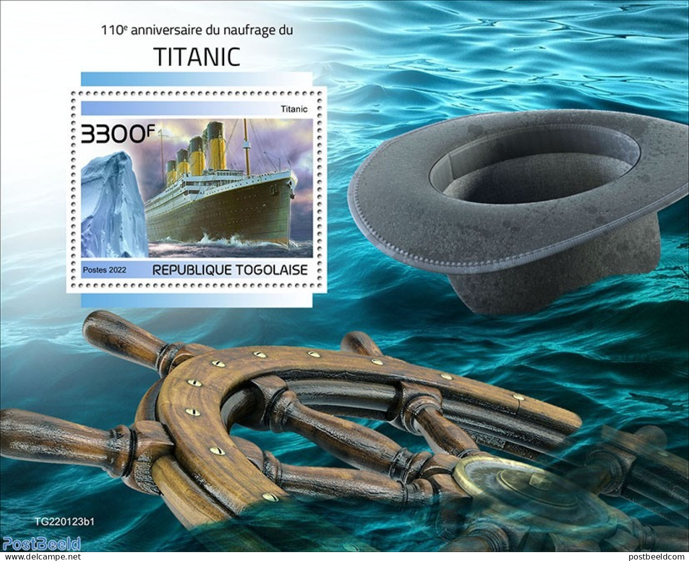 Togo 2022 110th Anniversary Of The Sinking Of The Titanic, Mint NH, Transport - Ships And Boats - Titanic - Bateaux