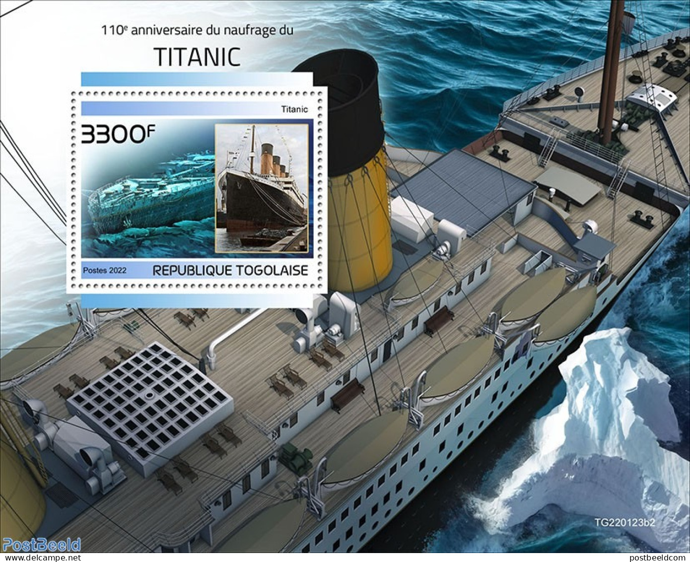 Togo 2022 110th Anniversary Of The Sinking Of The Titanic, Mint NH, Transport - Ships And Boats - Titanic - Bateaux