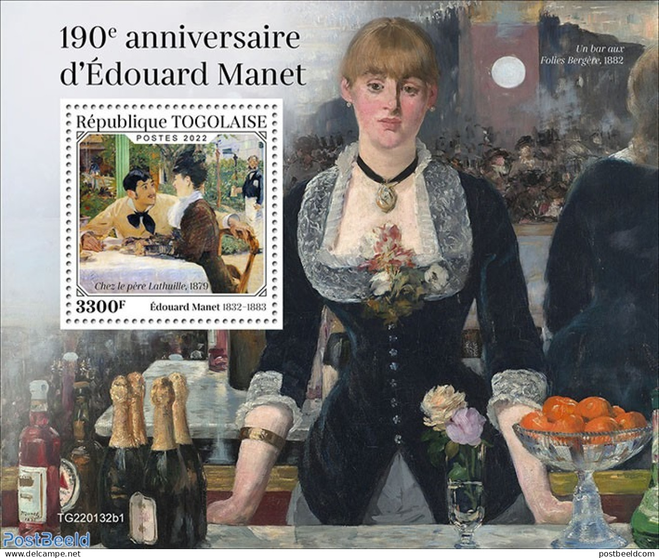 Togo 2022 190th Anniversary Of Édouard Manet, Mint NH, Art - Paintings - Togo (1960-...)