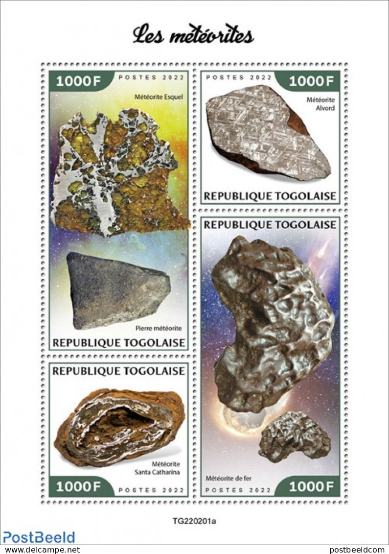 Togo 2022 Meteorites, Mint NH, History - Science - Geology - Meteorology - Clima & Meteorologia