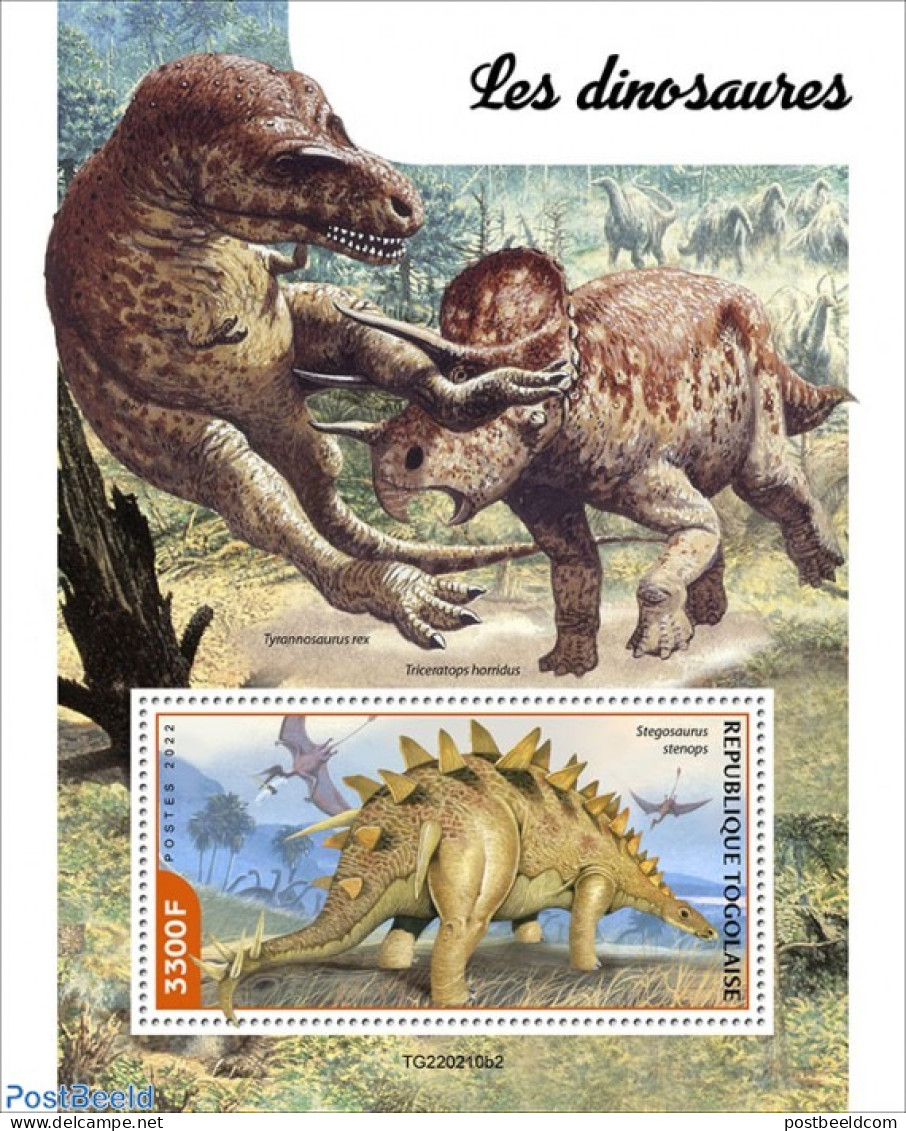 Togo 2022 Dinosaurs, Mint NH, Nature - Prehistoric Animals - Prehistorisch