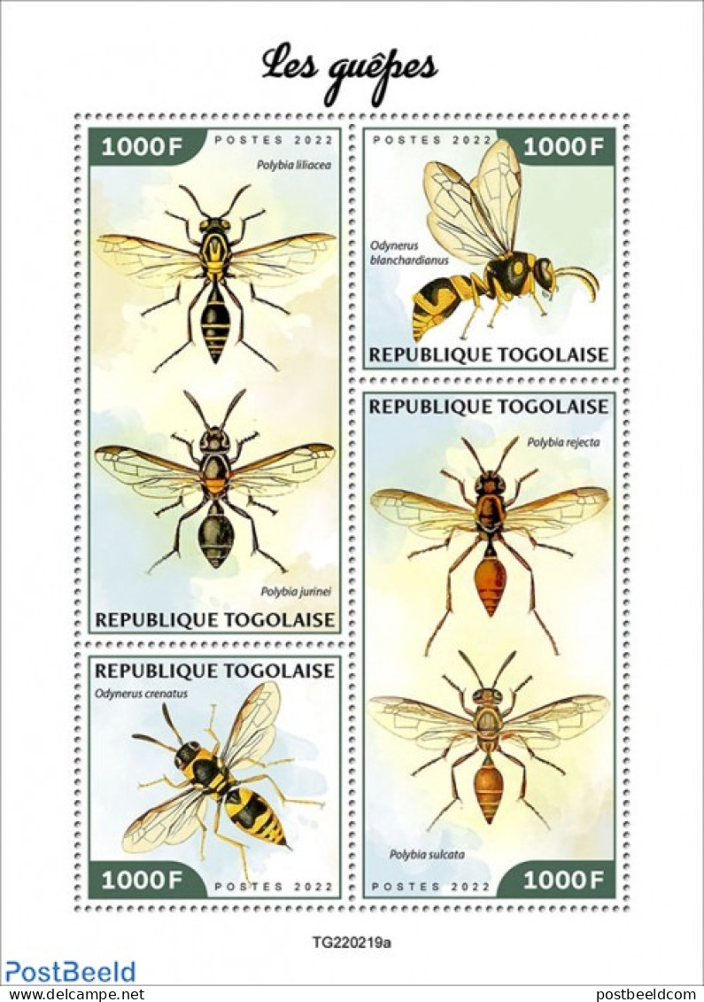 Togo 2022 Wasps, Mint NH, Nature - Insects - Togo (1960-...)