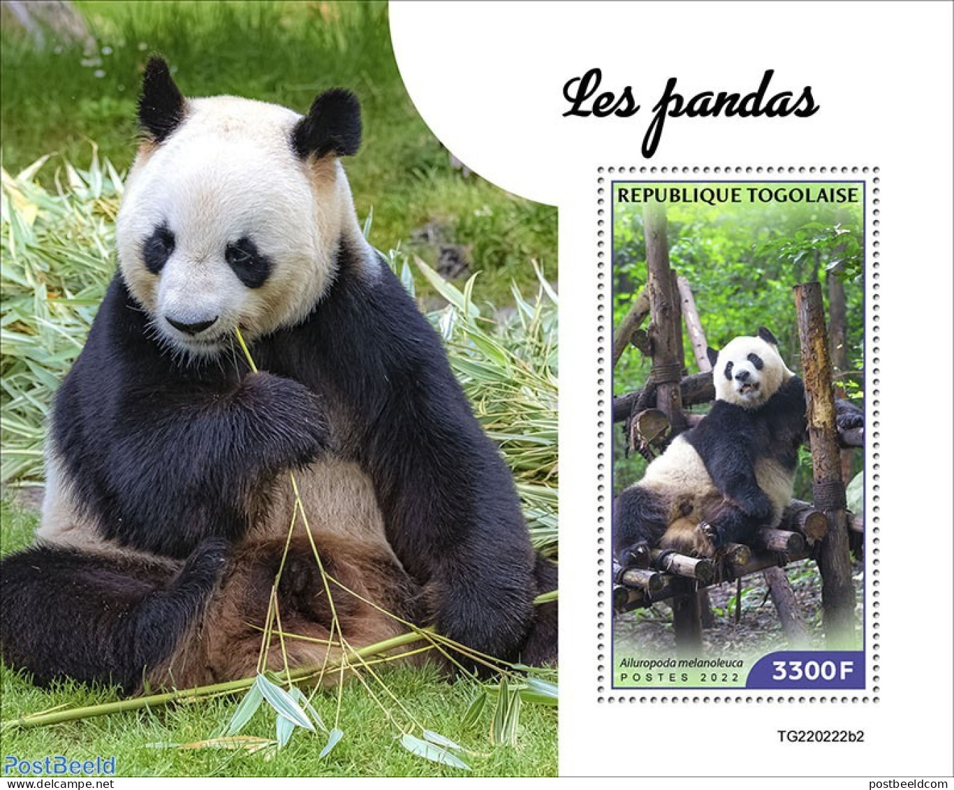 Togo 2022 Pandas, Mint NH, Nature - Pandas - Togo (1960-...)