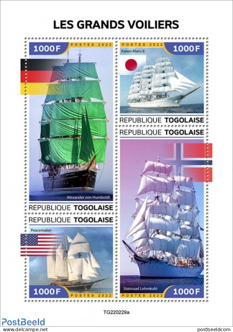 Togo 2022 Tall Ships , Mint NH, Transport - Ships And Boats - Ships