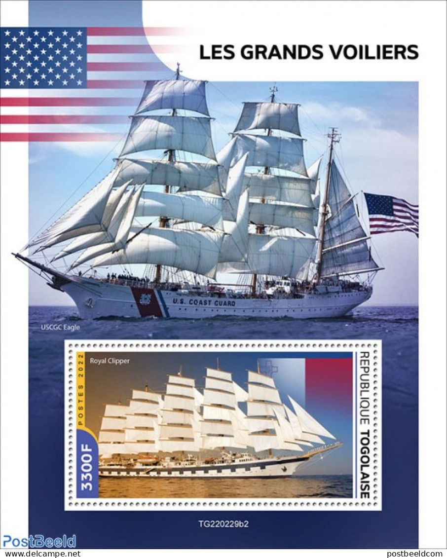 Togo 2022 Tall Ships , Mint NH, History - Transport - Flags - Ships And Boats - Bateaux