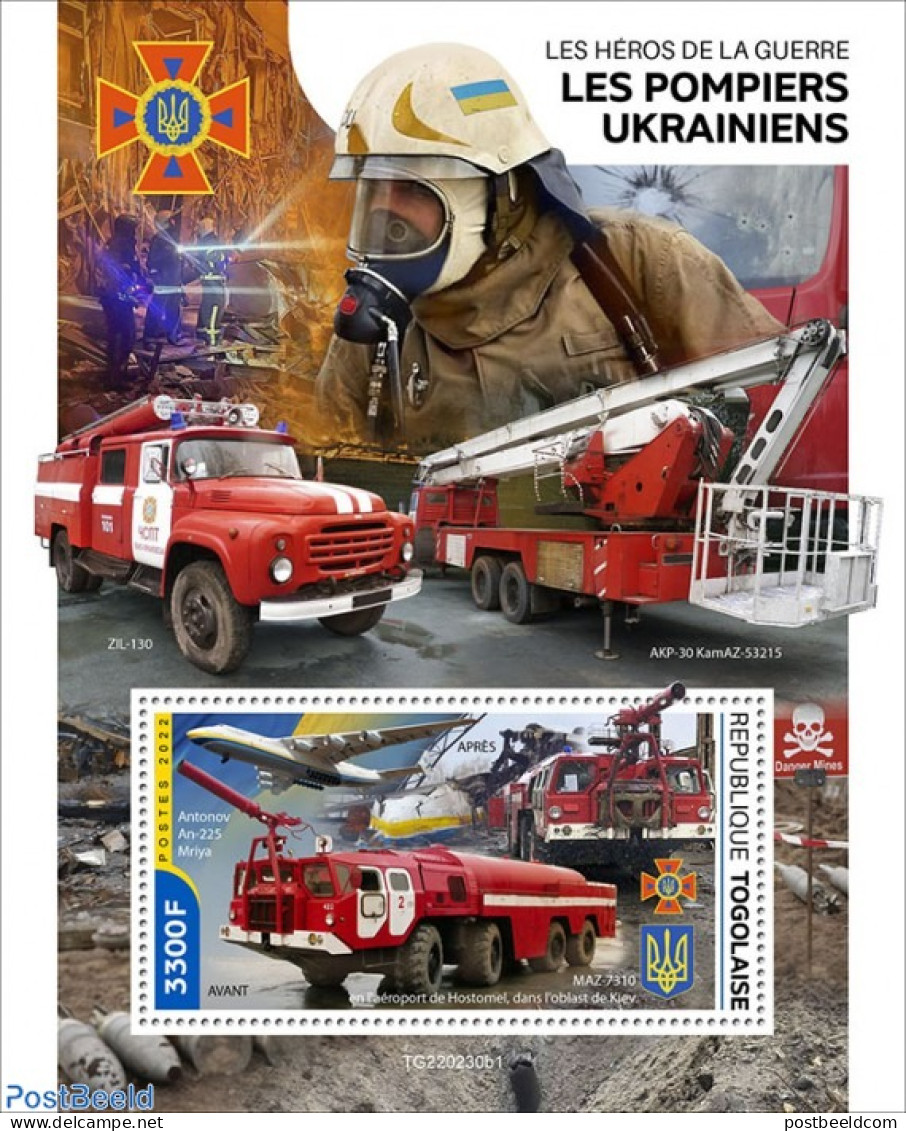 Togo 2022 Ukrainian Firefighters, Mint NH, Transport - Fire Fighters & Prevention - Firemen