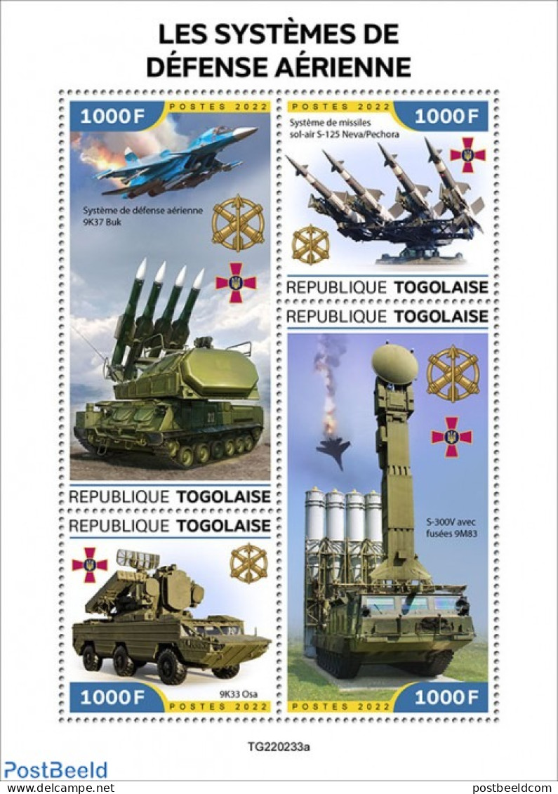 Togo 2022 Air Defence Systems, Mint NH, History - Transport - Militarism - Aircraft & Aviation - Militaria