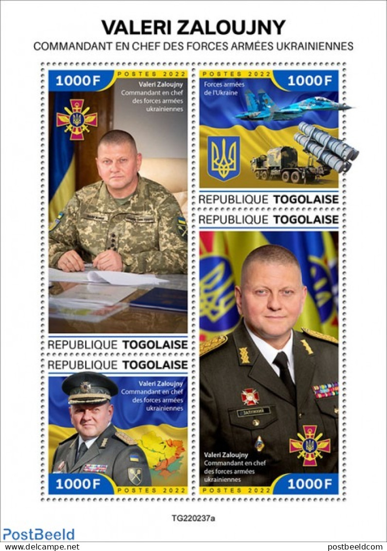 Togo 2022  Commander-in-Chief Of The Ukrainian Air Force Valerii Zaluzhnyi, Mint NH, History - Transport - Militarism .. - Militaria