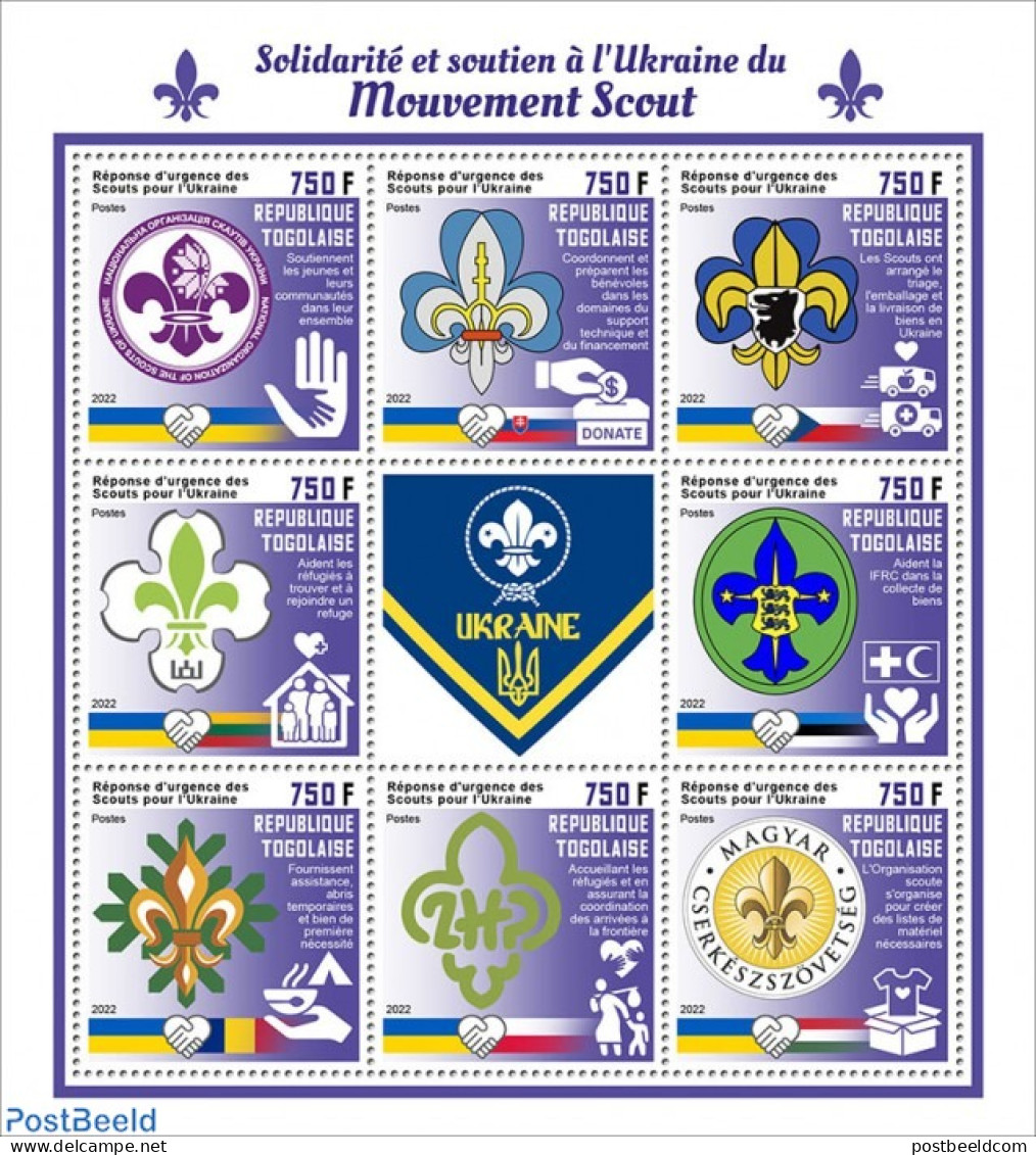 Togo 2022 Scouts Emergency Response In Ukraine, Mint NH, Sport - Scouting - Togo (1960-...)