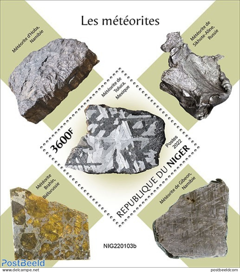 Niger 2022 Meteorites, Mint NH, History - Science - Geology - Meteorology - Clima & Meteorologia