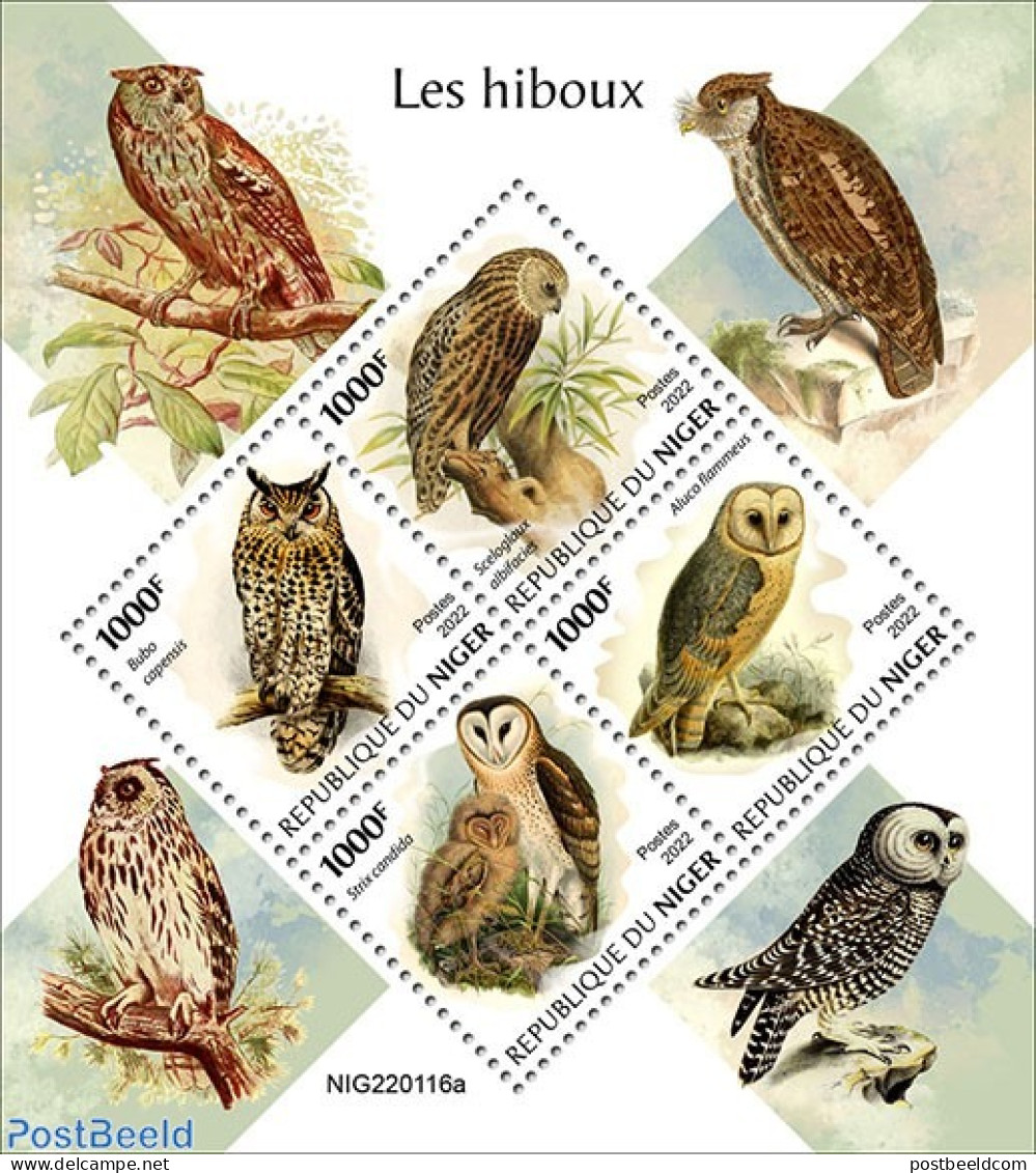 Niger 2022 Owls, Mint NH, Nature - Birds - Birds Of Prey - Owls - Niger (1960-...)