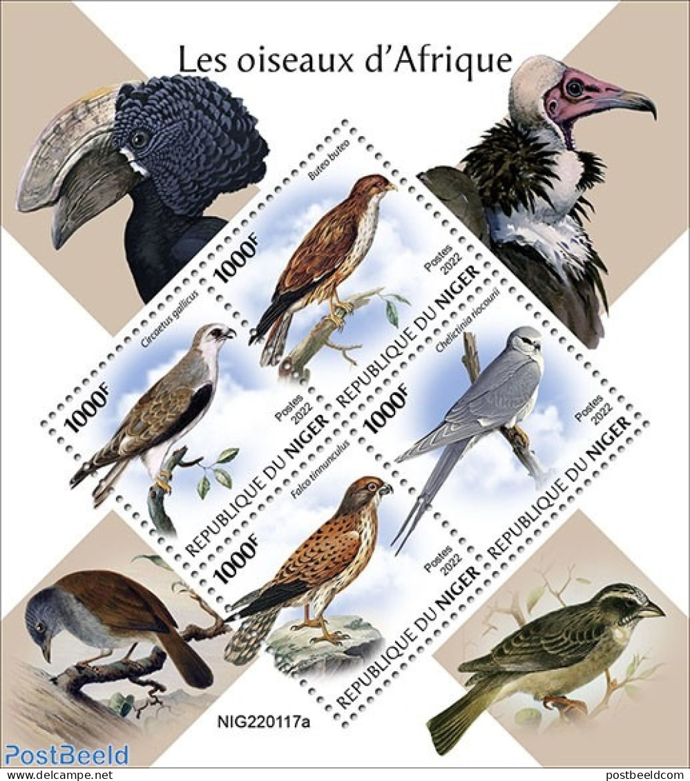 Niger 2022 African Birds, Mint NH, Nature - Birds - Birds Of Prey - Niger (1960-...)