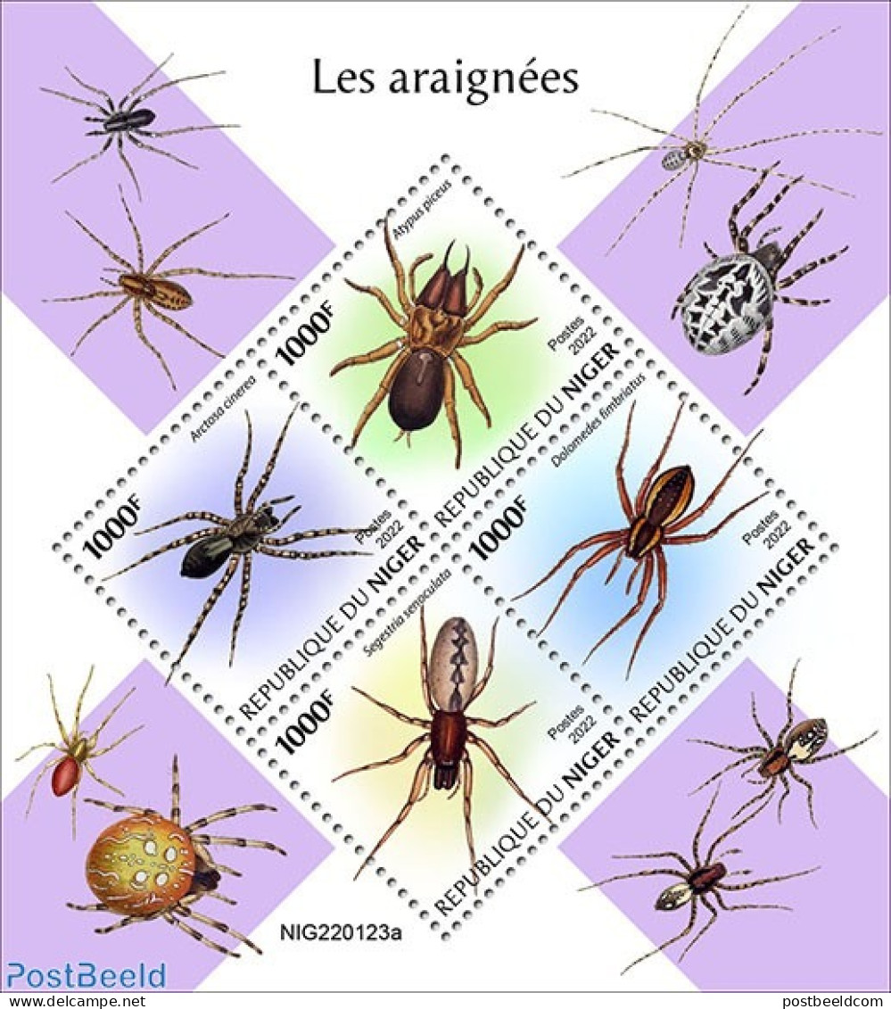 Niger 2022 Spiders, Mint NH, Nature - Insects - Niger (1960-...)