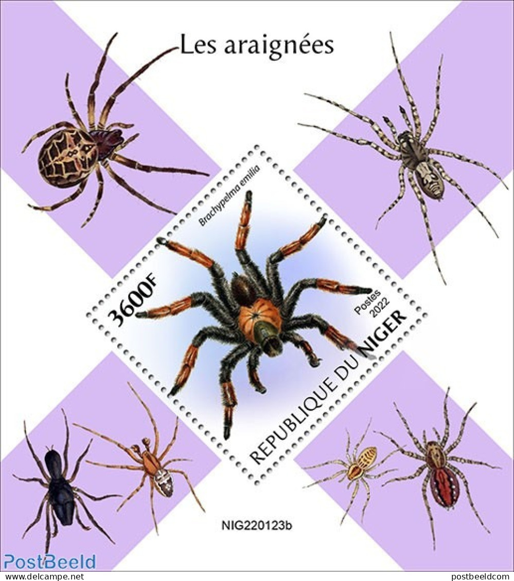 Niger 2022 Spiders, Mint NH, Nature - Insects - Niger (1960-...)