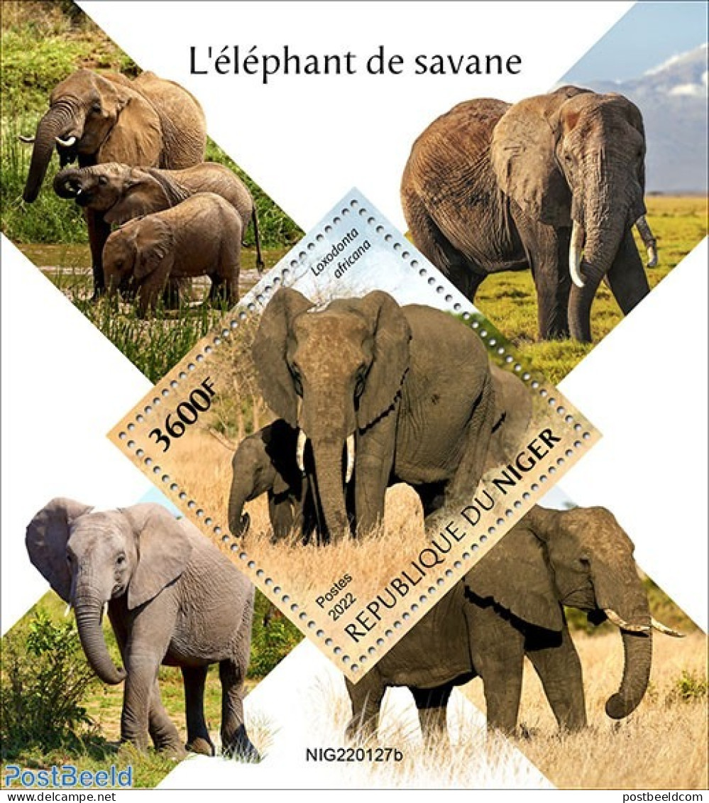 Niger 2022 Elephants, Mint NH, Nature - Elephants - Niger (1960-...)